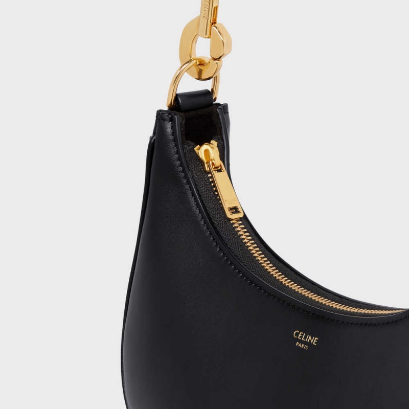 Ava Celine Mediumstrap Bag In Smooth Calfskin Noir | CL-593097