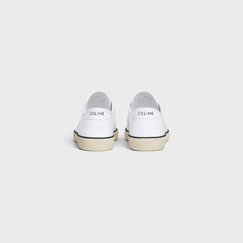 Basket Celine As-01 Low Dentelle-up Alan In Calfskin Blanche | CL-591896