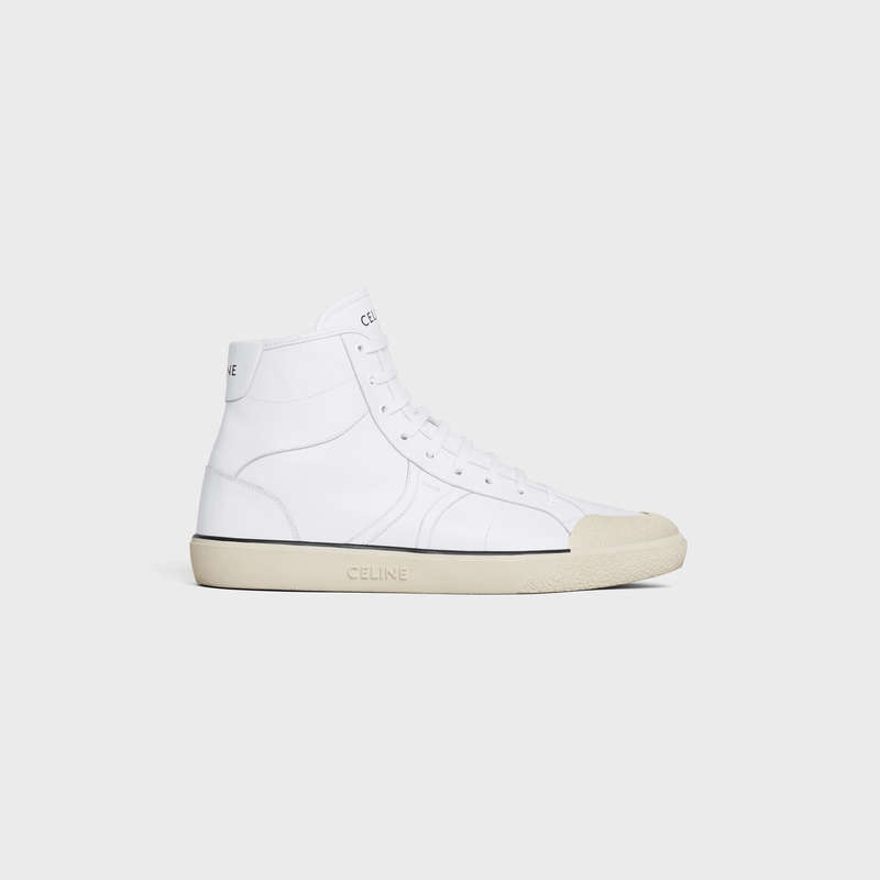 Basket Celine As-02 Mid Low Dentelle-up Alan In Calfskin Blanche | CL-591894