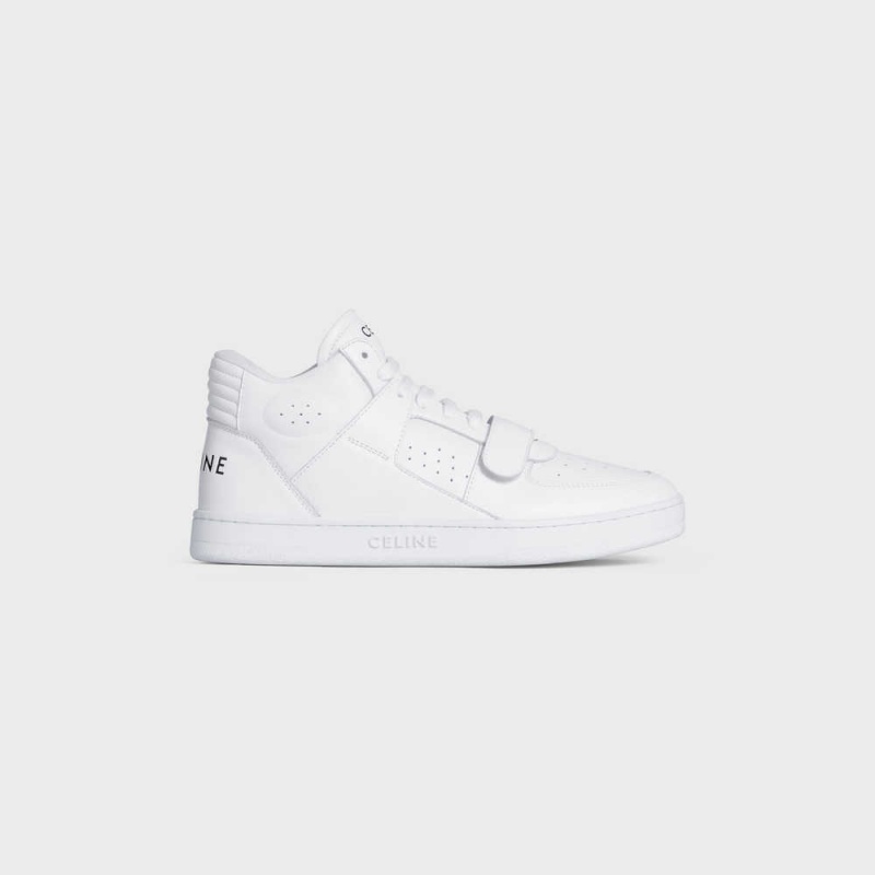 Basket Celine C02 Trainer Mid With Scratch In Calfskin Blanche | CL-592544