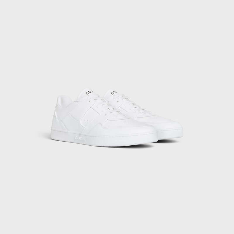 Basket Celine C04 Trainer Low Dentelle-up In Calfskin Blanche | CL-591906