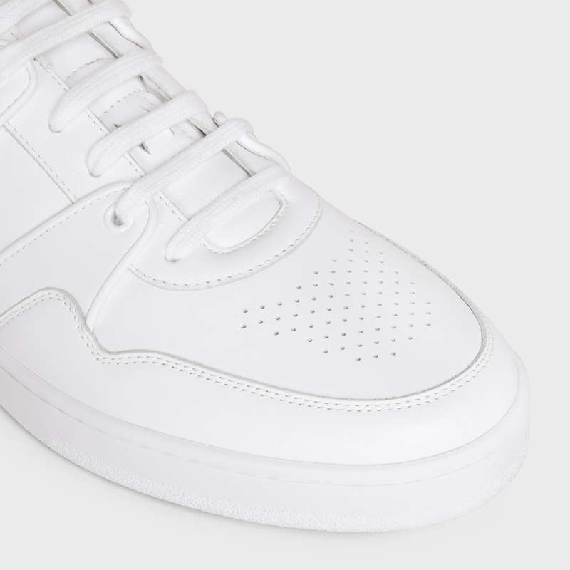 Basket Celine C04 Trainer Low Dentelle-up In Calfskin Blanche | CL-591906