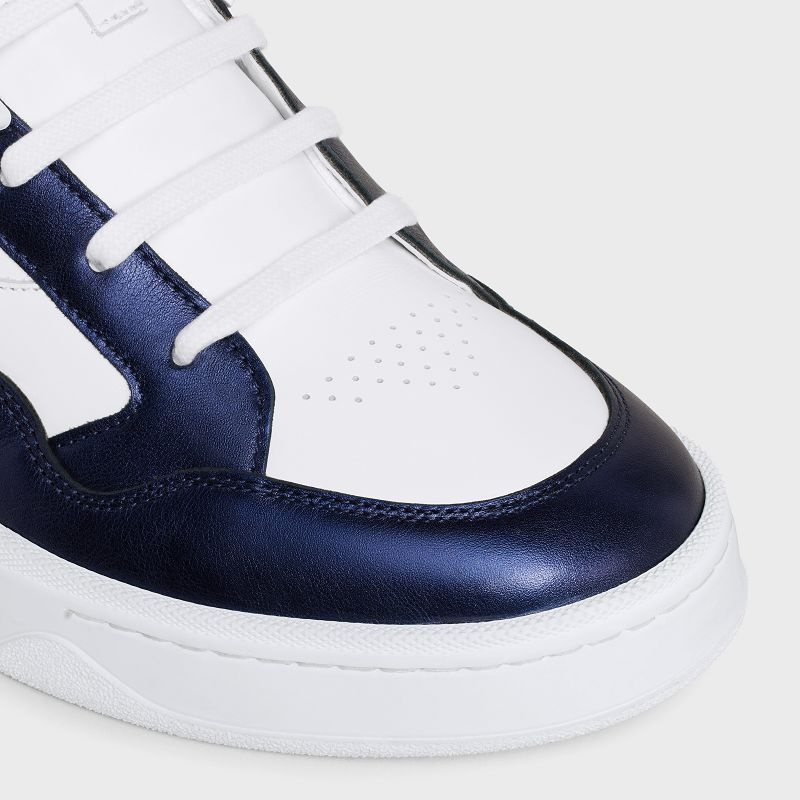 Basket Celine C06 High In Calfskin & Metallic Calfskin Blanche Bleu | CL-591908