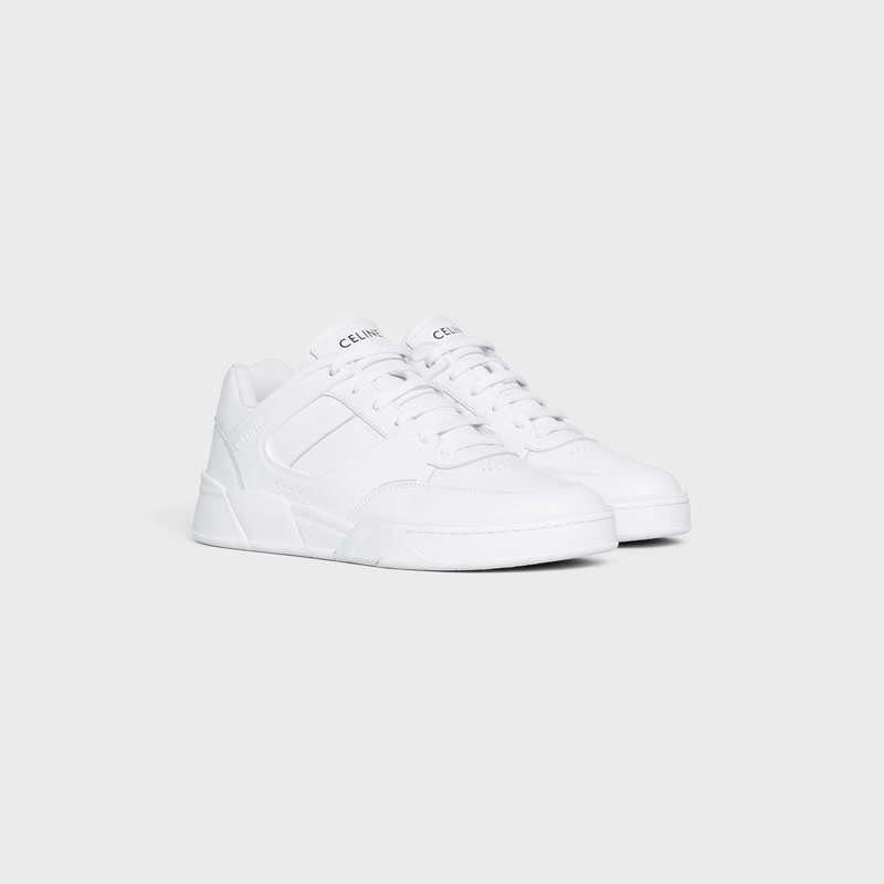 Basket Celine C07 Trainer Low Dentelle-up In Calfskin Blanche | CL-591900