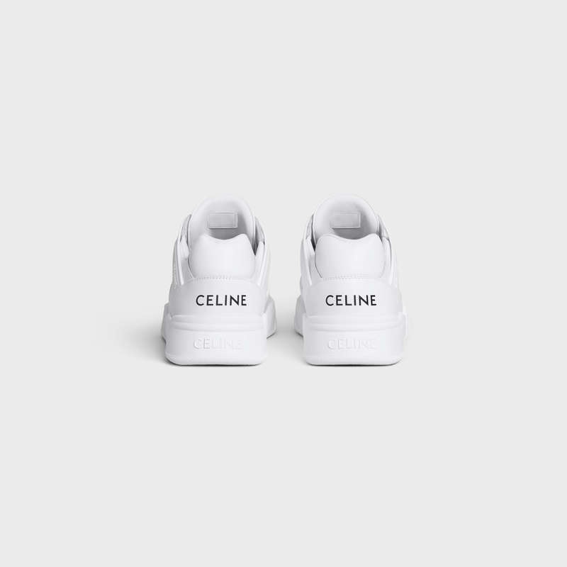 Basket Celine C07 Trainer Low Dentelle-up In Calfskin Blanche | CL-591900