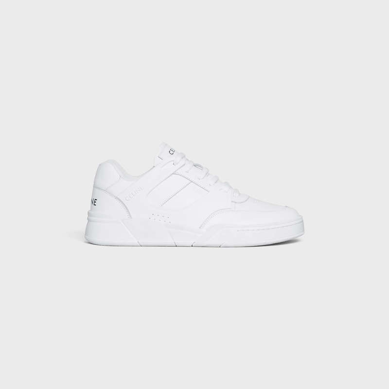 Basket Celine C07 Trainer Low Dentelle-up In Calfskin Blanche | CL-591900