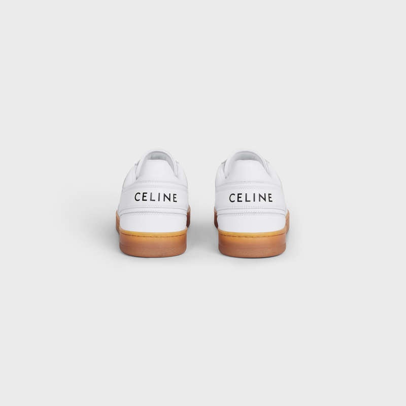 Basket Celine Trainer Low Dentelle-up In Calfskin Blanche Beige | CL-591903