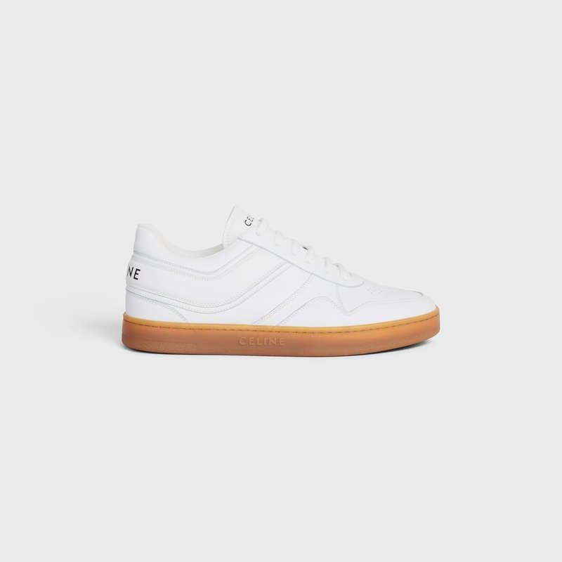 Basket Celine Trainer Low Dentelle-up In Calfskin Blanche Beige | CL-591903