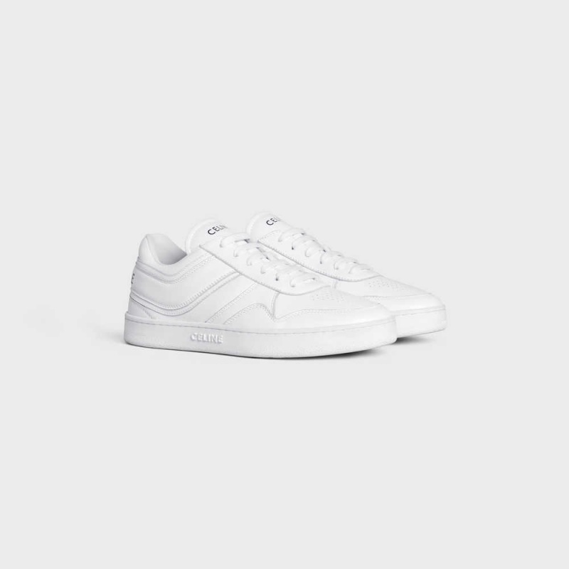 Basket Celine Trainer Low Dentelle-up In Calfskin Blanche | CL-592551