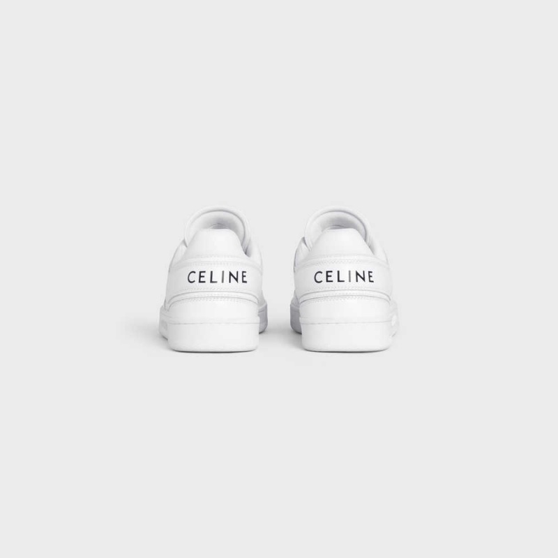 Basket Celine Trainer Low Dentelle-up In Calfskin Blanche | CL-592551