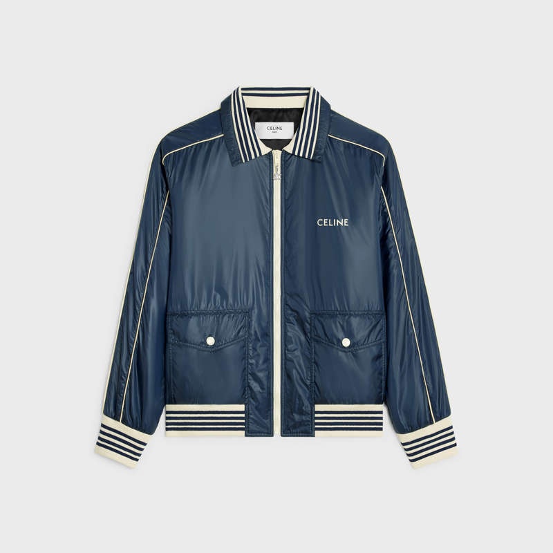 Blousons Celine Blouson In Legere Nylon Bleu Marine | CL-591960