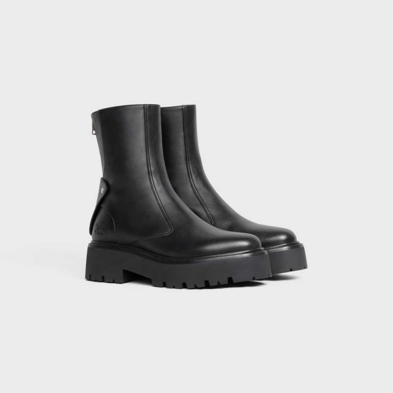 Botte Celine Bulky With Back Zip And Triomphe In Calfskin Noir | CL-592506