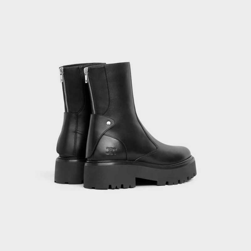 Botte Celine Bulky With Back Zip And Triomphe In Calfskin Noir | CL-592506