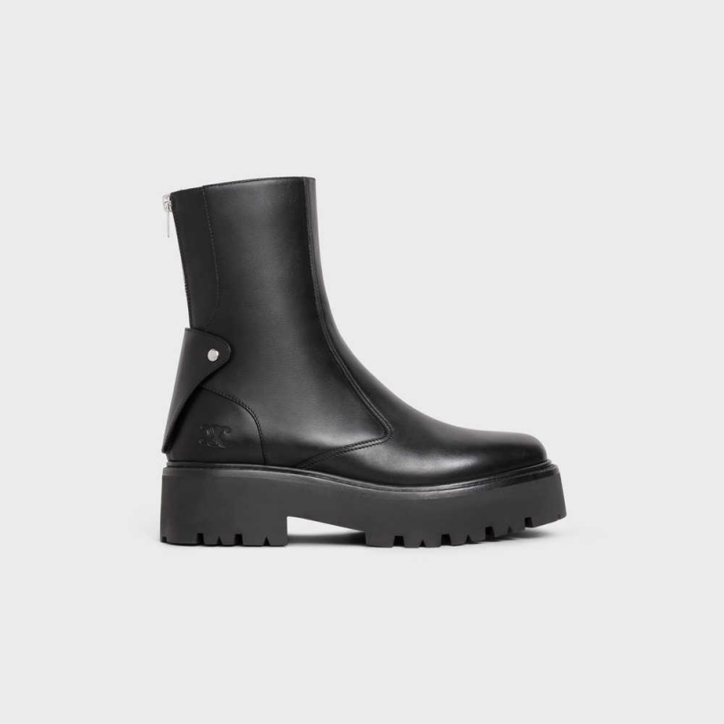 Botte Celine Bulky With Back Zip And Triomphe In Calfskin Noir | CL-592506