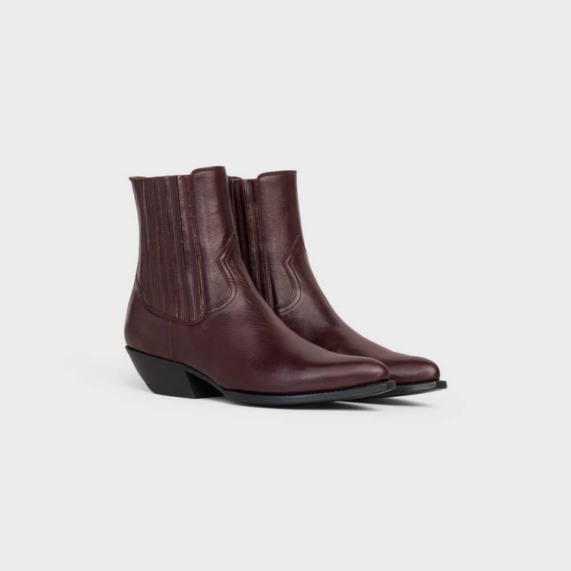 Botte Celine Chelsea Cruiser In Calfskin Bordeaux Foncé | CL-592488