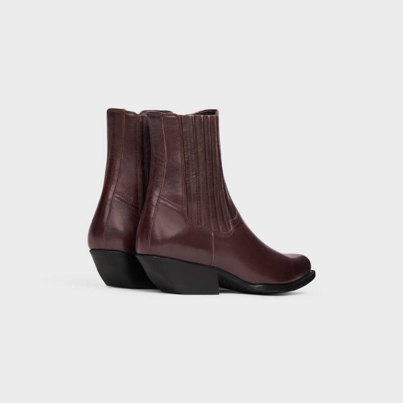 Botte Celine Chelsea Cruiser In Calfskin Bordeaux Foncé | CL-592488