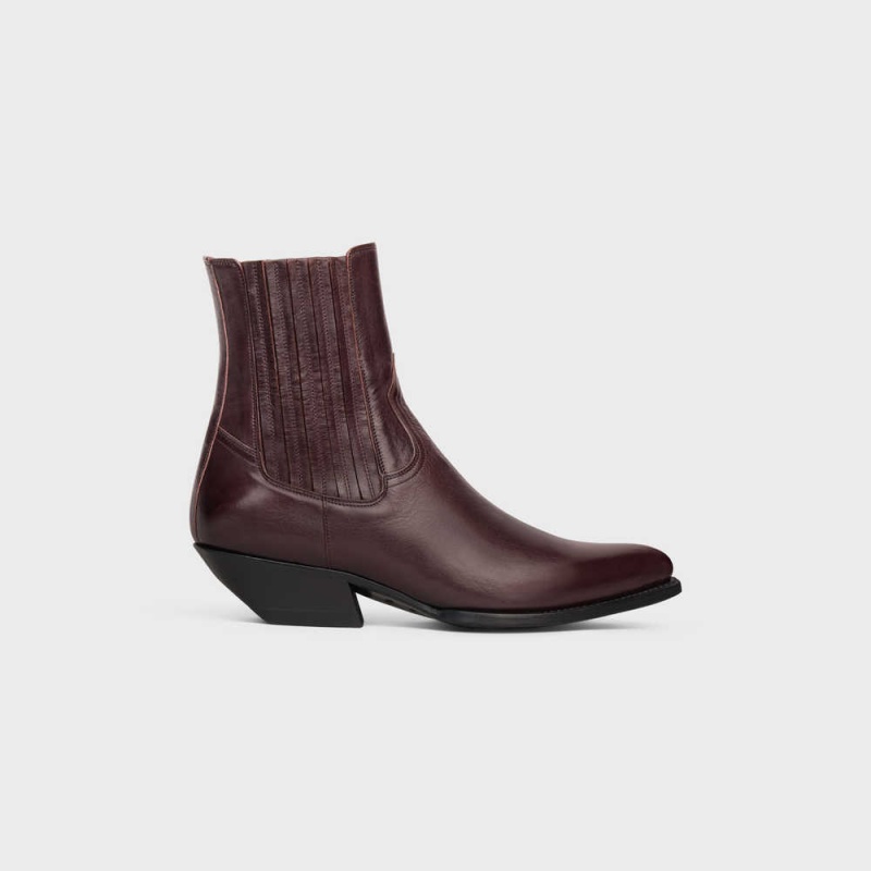 Botte Celine Chelsea Cruiser In Calfskin Bordeaux Foncé | CL-592488