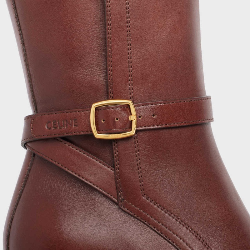 Botte Celine Condé Jodhpur In Calfskin Marron Foncé | CL-592495