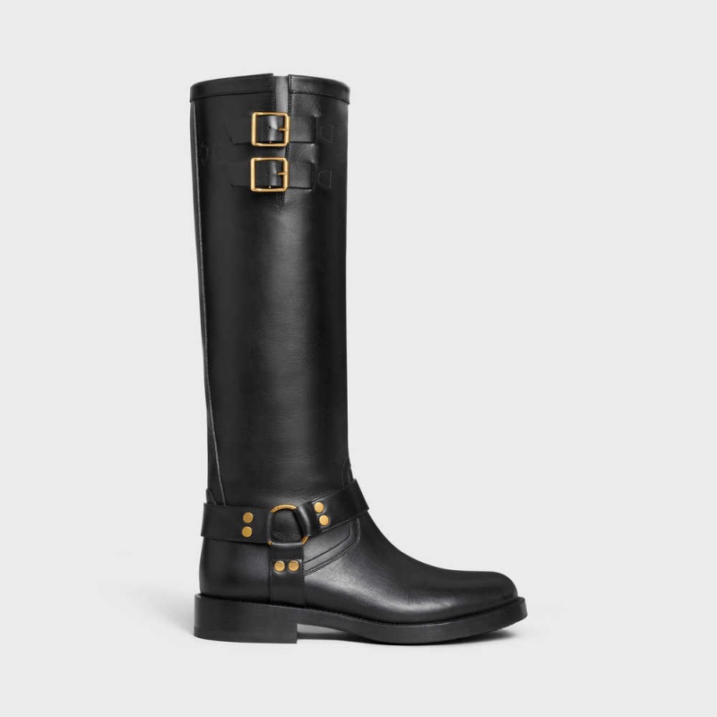 Botte Celine High Vélo In Calfskin - Vegetal Tanning Noir | CL-592499