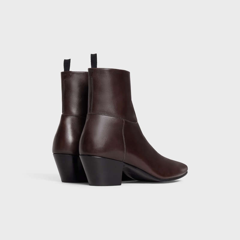 Botte Celine Jacno Zipped In Calfskin Marron | CL-591865