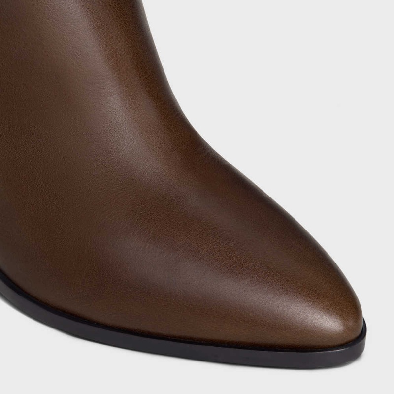 Botte Celine Équitation With Triomphe Wiltern In Calfskin Marron | CL-592516