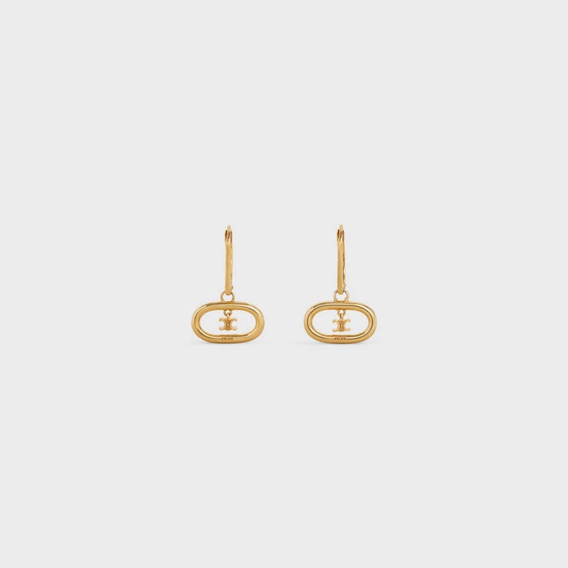 Boucles d\'Oreilles Celine Triomphe Mobile In Brass With Gold Finish Doré | CL-592308