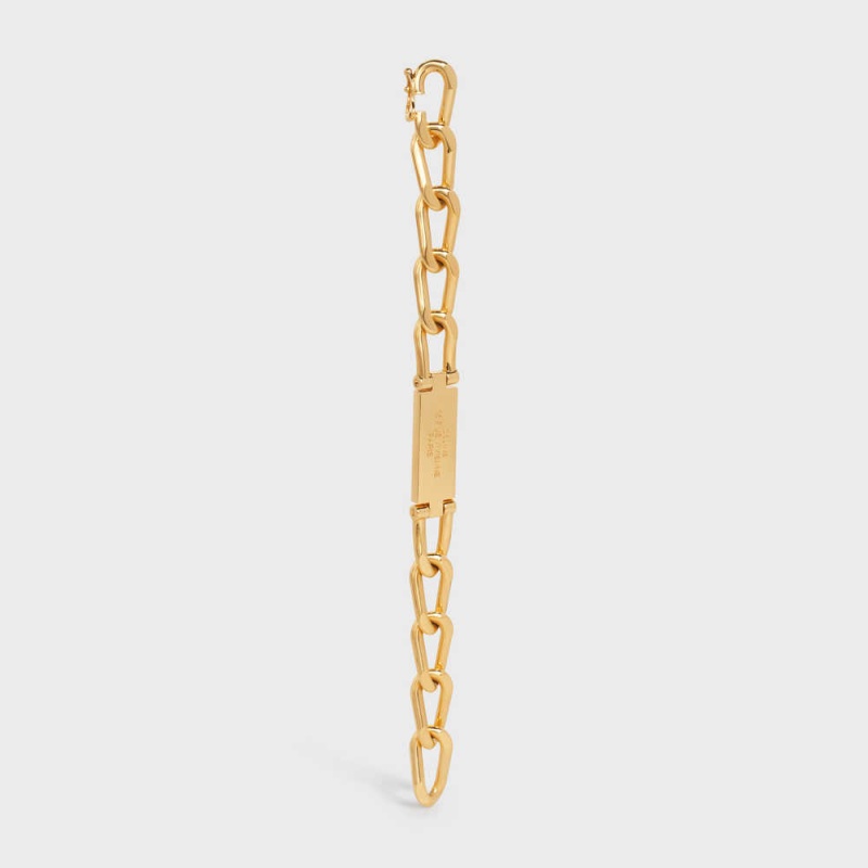 Bracelets Celine 16 Rue Vivienne Gourmette In Brass With Gold Finish Doré | CL-592212