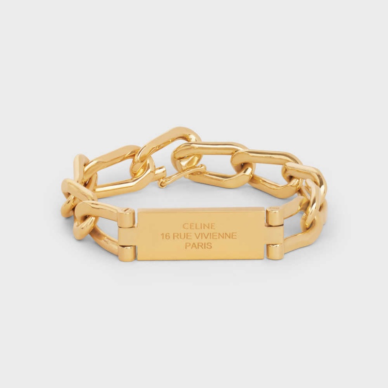 Bracelets Celine 16 Rue Vivienne Gourmette In Brass With Gold Finish Doré | CL-592212