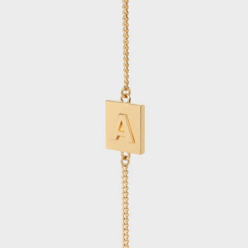 Bracelets Celine Alphabet A In Brass With Gold Finish Doré | CL-592238