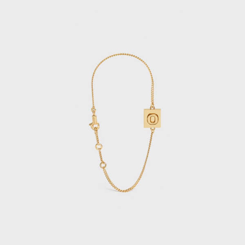 Bracelets Celine Alphabet O In Brass With Gold Finish Doré | CL-592233