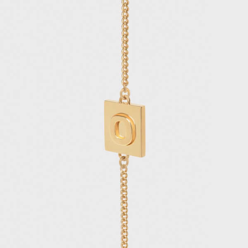 Bracelets Celine Alphabet O In Brass With Gold Finish Doré | CL-592233