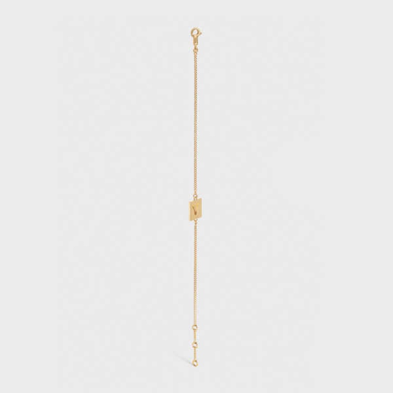 Bracelets Celine Alphabet Y In Brass With Gold Finish Doré | CL-592234