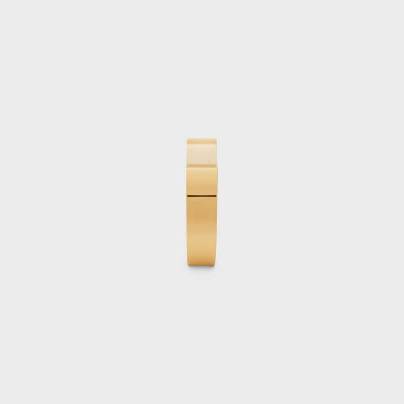 Bracelets Celine Formes Abstraites Concave Cuff In Brass With Gold Finish Doré | CL-592213