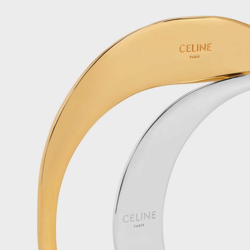 Bracelets Celine Formes Abstraites Set Of 2 Cuffs In Brass With Gold And Rhodium Finish Doré Argent | CL-592224