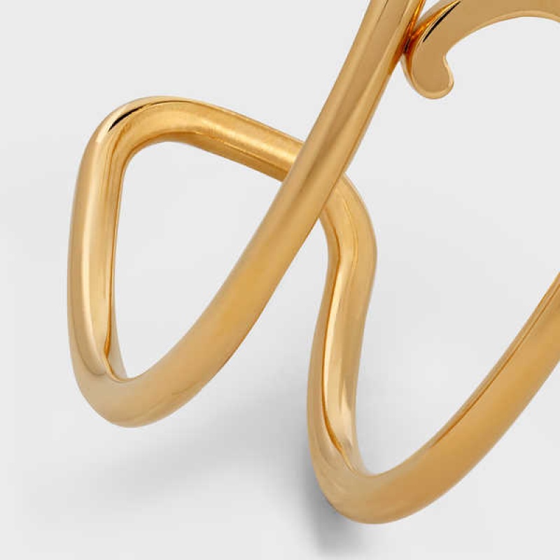 Bracelets Celine Triomphe Cuff In Brass With Gold Finish Doré | CL-592230