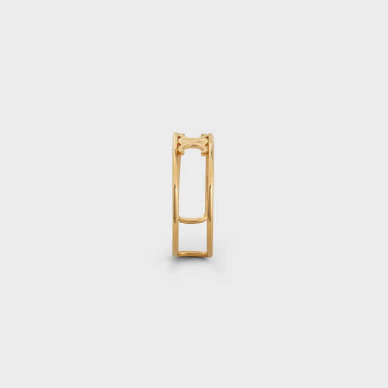 Bracelets Celine Triomphe Cuff In Brass With Gold Finish Doré | CL-592230