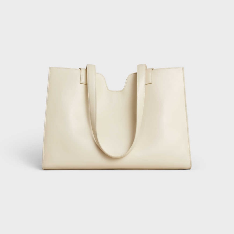 Cabas Celine 16 In Smooth Calfskin Blanche | CL-593081