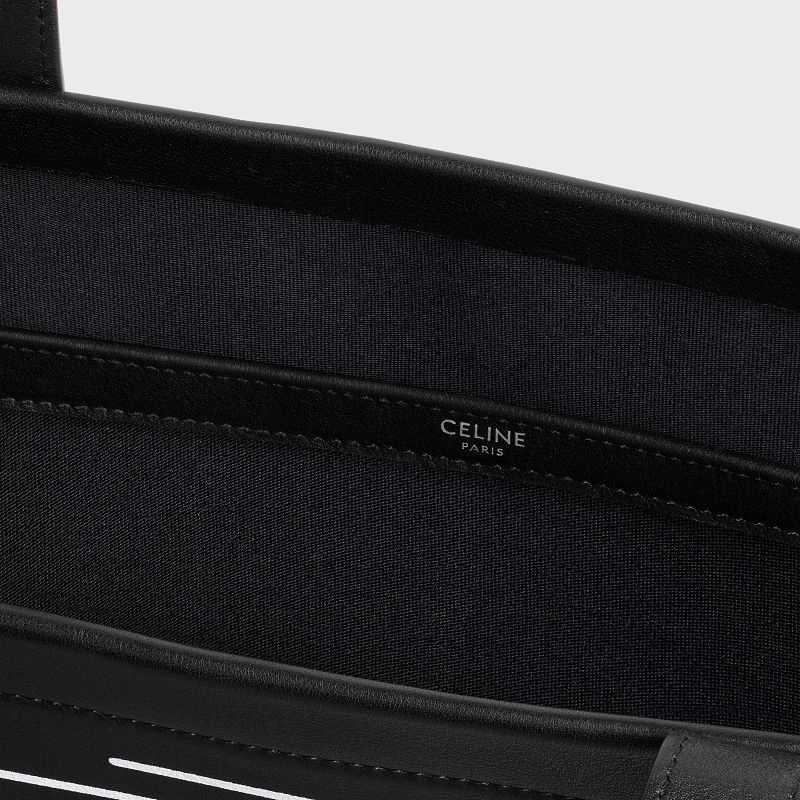 Cabas Celine Large Squared In Calfskin With Celine Wiltern Print Noir | CL-591829