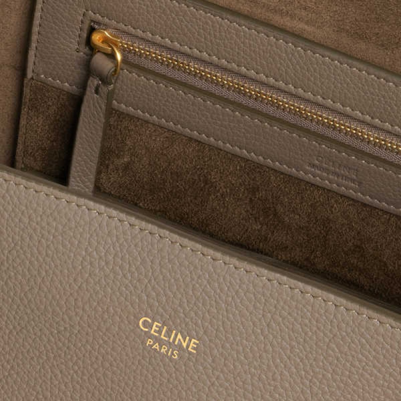 Cabas Celine Medium Phantom In Soft Grained Calfskin Grise Marron | CL-593096