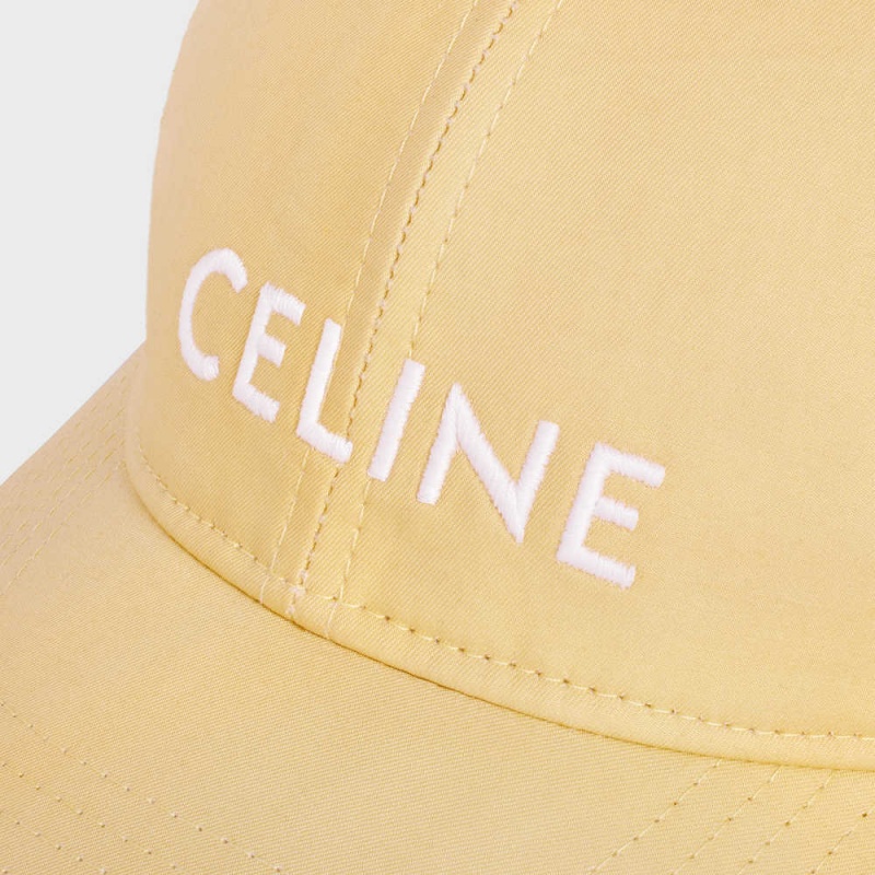 Casquette Celine Baseball In Coton Jaune | CL-592365