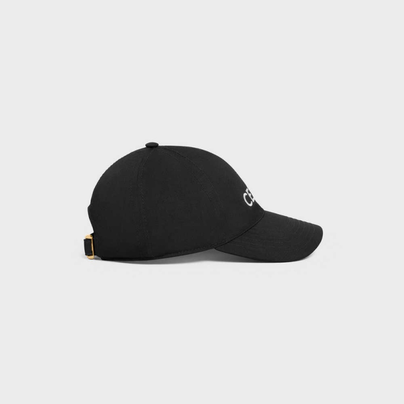 Casquette Celine Baseball In Drill Coton Noir | CL-592362