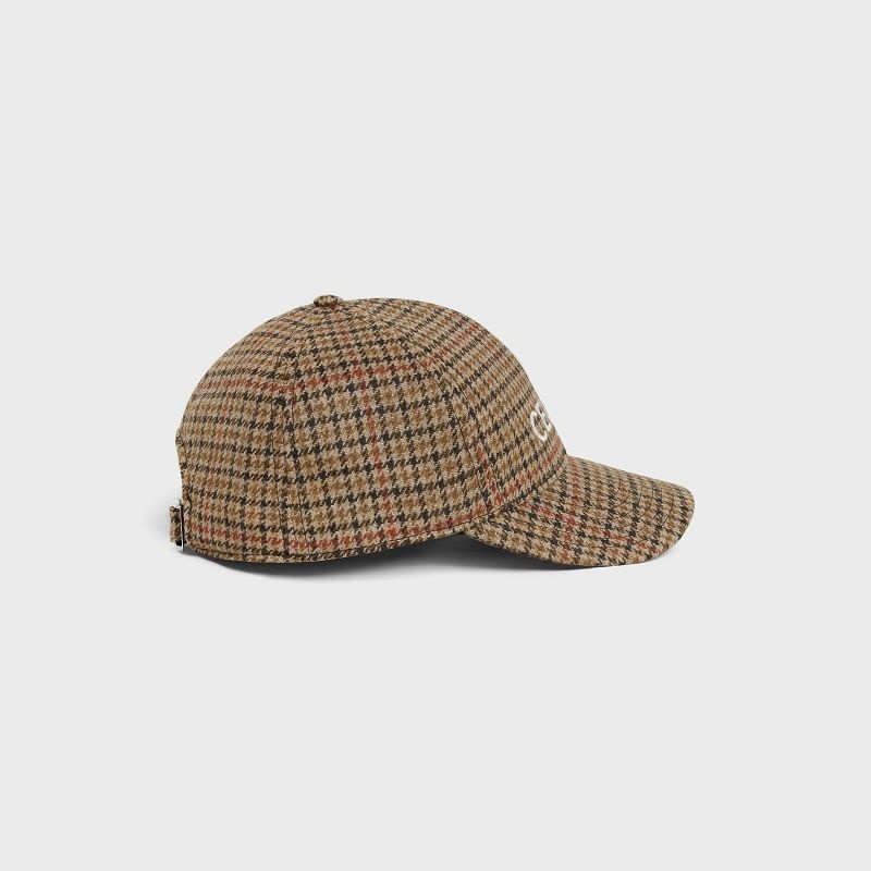 Casquette Celine Baseball In Laine Marron Rouge Foncé | CL-591692