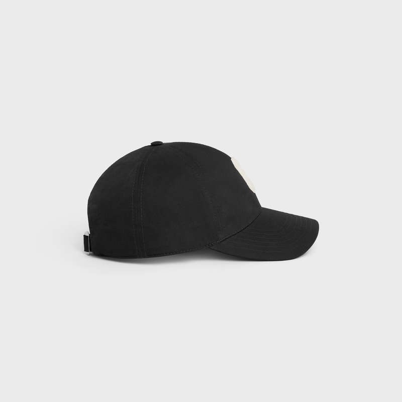 Casquette Celine Initial Baseball In Coton Noir | CL-591696