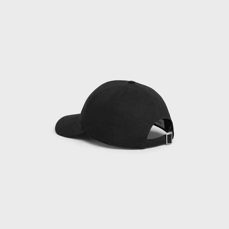 Casquette Celine Initial Baseball In Coton Noir | CL-591696