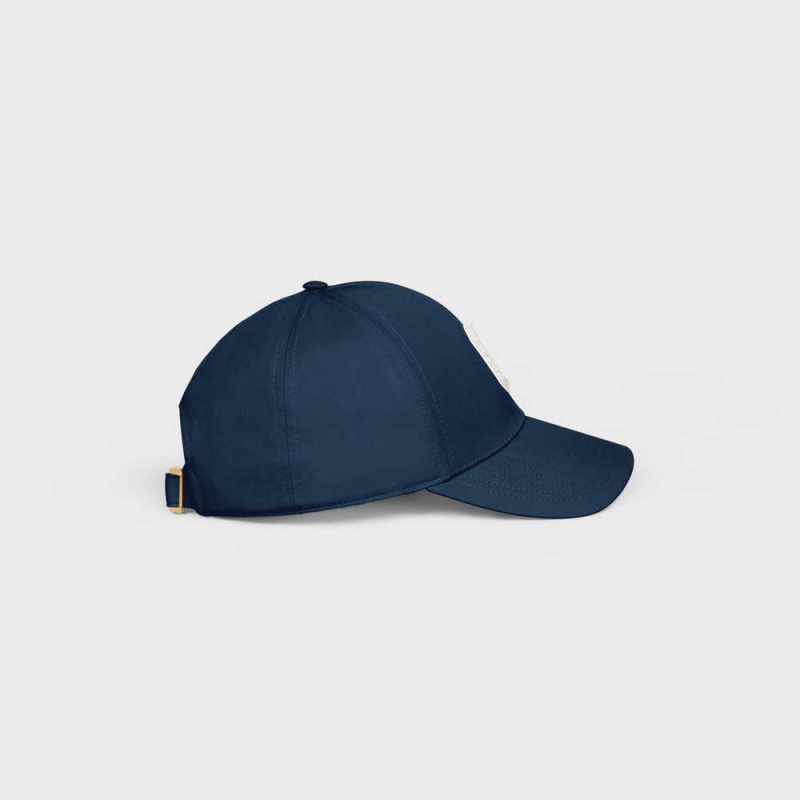 Casquette Celine Initial Baseball In Coton Bleu | CL-592366