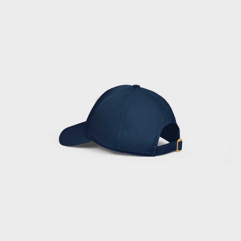 Casquette Celine Initial Baseball In Coton Bleu | CL-592366