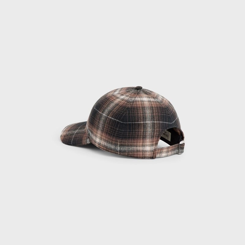 Casquette Celine Initial In Checked Coton Marron | CL-591699