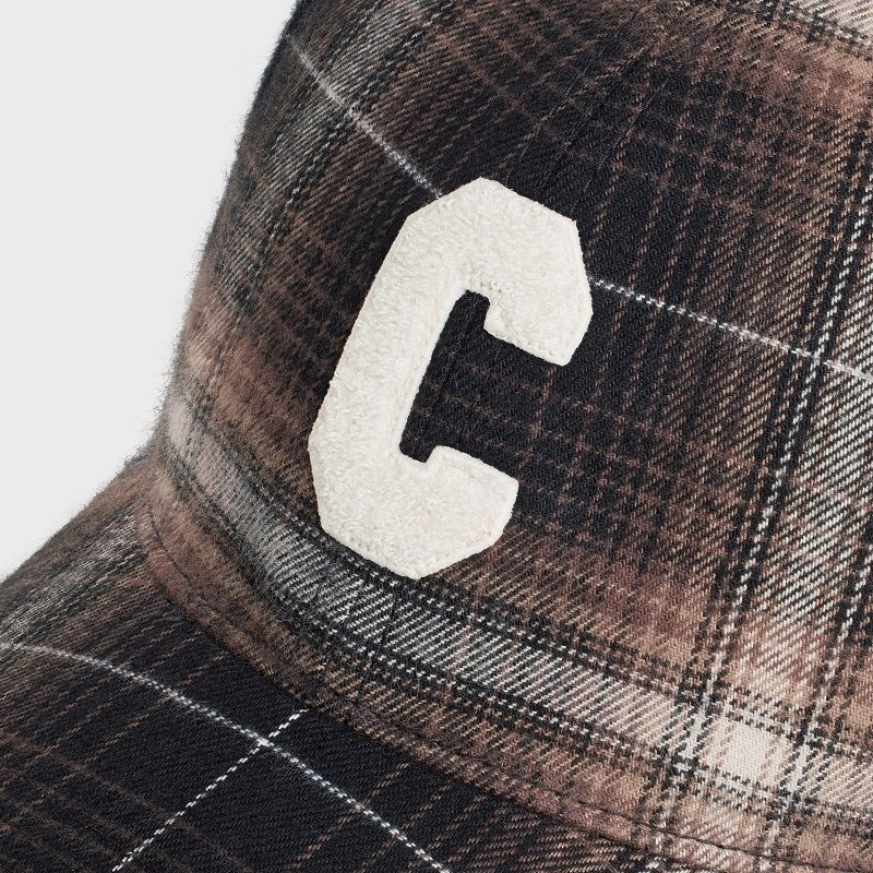 Casquette Celine Initial In Checked Coton Marron | CL-591699