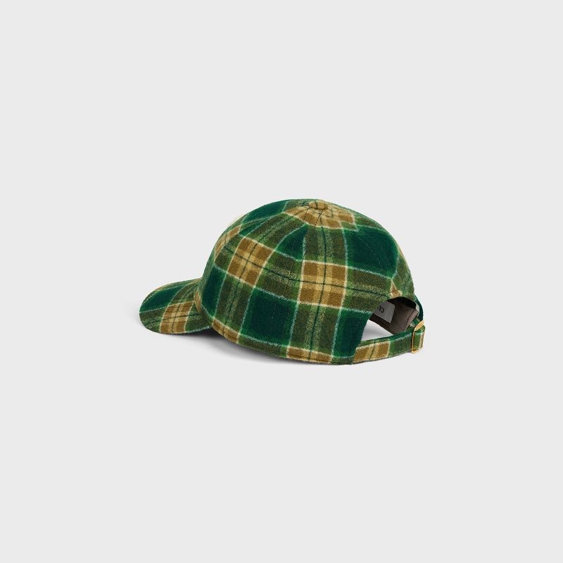 Casquette Celine Initial Snapback In Checked Laine Multicolore | CL-591698