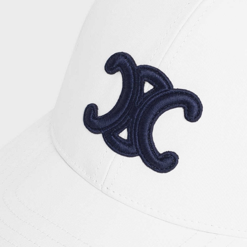 Casquette Celine Triomphe Baseball In Coton Blanche | CL-592358